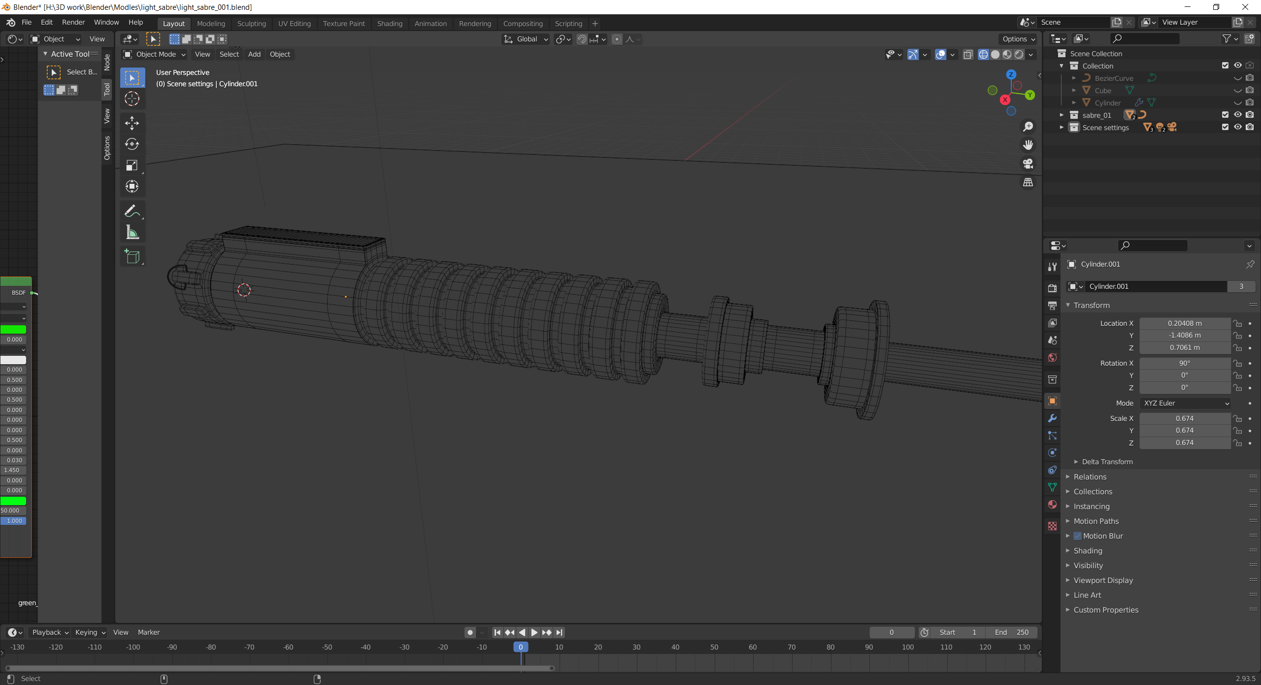 lightsaber wireframe